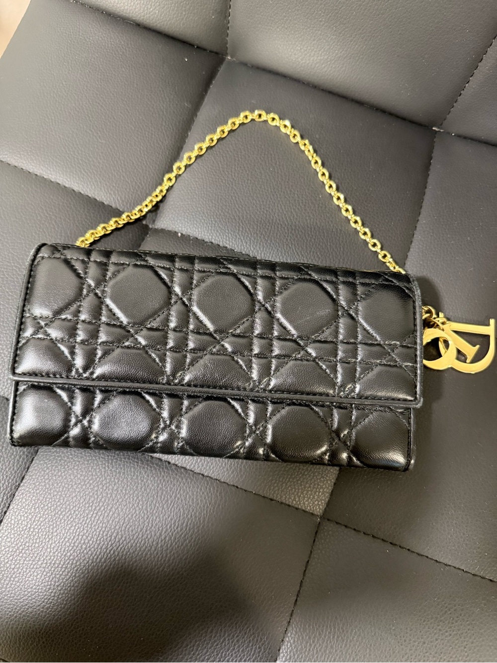 Christian Dior Black Quilted Chain-Handle Women’s Clutch